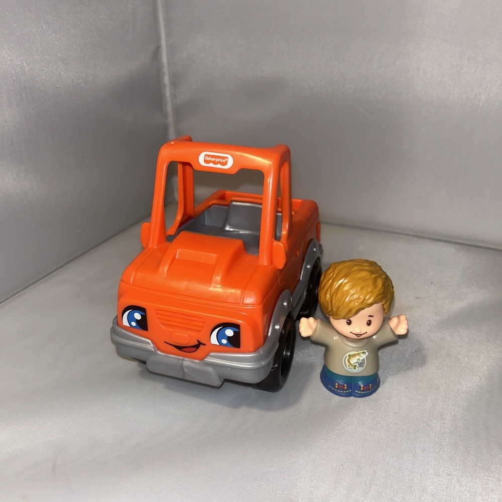 Fisher Price Little People Help A Friend Orange Pick Up Truck w/ Boy Figure